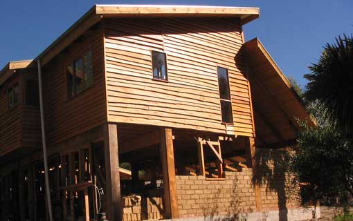 east wall timbered