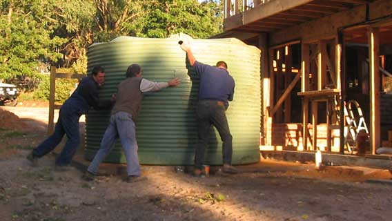 placing the tank