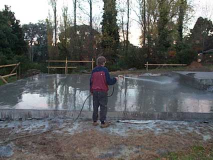 watering the slab