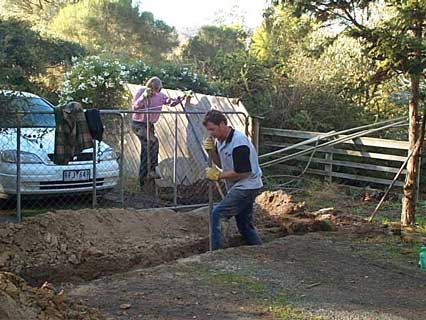 tim digging ditch